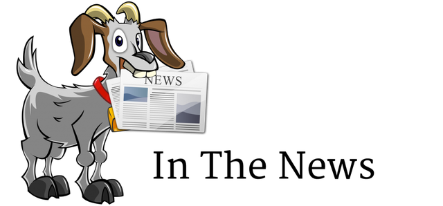 Cartoon goat reading a newspaper